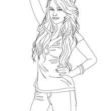 Miley Cyrus posing coloring page - Coloring page - FAMOUS PEOPLE Coloring pages - MILEY CYRUS coloring pages