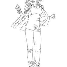 Miley happy coloring page - Coloring page - FAMOUS PEOPLE Coloring pages - MILEY CYRUS coloring pages