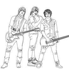 Jonas Brothers mit Gitarren zum Ausmalen