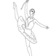 Ballerina tanzt einen Dégagé zum Ausmalen