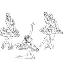 Balletttänzer machen eine Révérence zum Ausmalen