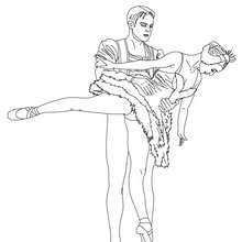 Ballettänzer tanzen eine dégagé zum Ausmalen