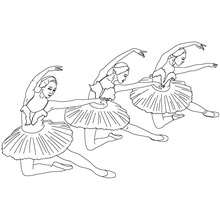 Ballet dancers scene coloring page - Coloring page - SPORT coloring pages - DANCE coloring pages - BALLET DANCERS coloring pages