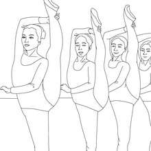 Another ballet class with dancers at the barre coloring page - Coloring page - SPORT coloring pages - DANCE coloring pages - BALLET DANCE SCHOOL coloring pages
