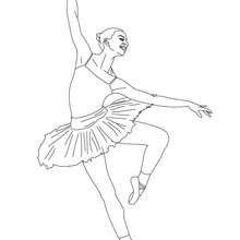 Balñlerina perfoming a retire coloring page - Coloring page - SPORT coloring pages - DANCE coloring pages - BALLERINA coloring pages