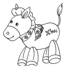 Xmas donkey coloring page - Coloring page - HOLIDAY coloring pages - CHRISTMAS coloring pages - NATIVITY coloring pages - NATIVITY ANIMALS coloring pages