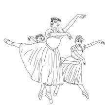 3 ballet dancers coloring page - Coloring page - SPORT coloring pages - DANCE coloring pages - BALLET DANCERS coloring pages