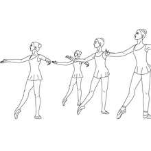 Ballet class with dancers performing degagé with ballerr shoes coloring page - Coloring page - SPORT coloring pages - DANCE coloring pages - BALLET DANCE SCHOOL coloring pages