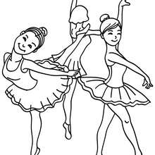 Gruppe junger Balletttänzer zum Ausmalen