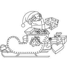 Santa's sleigh coloring page - Coloring page - HOLIDAY coloring pages - CHRISTMAS coloring pages - CHRISTMAS SLEIGH coloring pages