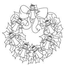 Beautiful christmas angels crown coloring page - Coloring page - HOLIDAY coloring pages - CHRISTMAS coloring pages - CHRISTMAS ORNAMENTS coloring pages
