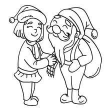 Santa Claus and elf coloring page - Coloring page - HOLIDAY coloring pages - CHRISTMAS coloring pages - SANTA CLAUS coloring pages