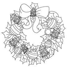 Xmas crown coloring page - Coloring page - HOLIDAY coloring pages - CHRISTMAS coloring pages - CHRISTMAS ORNAMENTS coloring pages