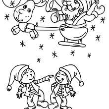 Rudolph and Saint Nicholas coloring page - Coloring page - HOLIDAY coloring pages - CHRISTMAS coloring pages - SAINT NICHOLAS coloring pages