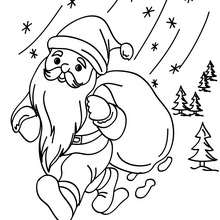 Santa Claus under the snow coloring page - Coloring page - HOLIDAY coloring pages - CHRISTMAS coloring pages - SANTA CLAUS coloring pages