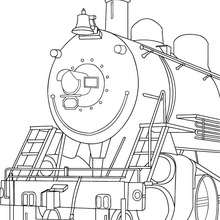 Alte Dampflokomotive von vorne zum Ausmalen
