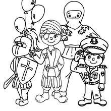 PIRATES AND SUPERHERO coloring page - Coloring page - HOLIDAY coloring pages - CARNIVAL coloring pages - CARNIVAL COSTUME IDEAS coloring pages