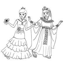 GIRLS CARNIVAL COSTUMES coloring page - Coloring page - HOLIDAY coloring pages - CARNIVAL coloring pages - CARNIVAL COSTUME IDEAS coloring pages