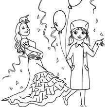 PRINCESS AND NURSE COSTUMES coloring page - Coloring page - HOLIDAY coloring pages - CARNIVAL coloring pages - MARDI GRAS coloring pages