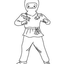 NINJA COSTUME coloring page - Coloring page - HOLIDAY coloring pages - CARNIVAL coloring pages - CARNIVAL COSTUMES for BOYS coloring pages