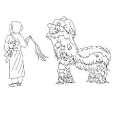 Chinese parade dragon coloring page - Coloring page - HOLIDAY coloring pages - CHINESE NEW YEAR coloring pages