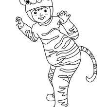 TIGER COSTUME coloring page - Coloring page - HOLIDAY coloring pages - CARNIVAL coloring pages - CARNIVAL COSTUMES for BOYS coloring pages