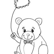 Cute Love Bear coloring page - Coloring page - HOLIDAY coloring pages - VALENTINE coloring pages - Free VALENTINE coloring pages