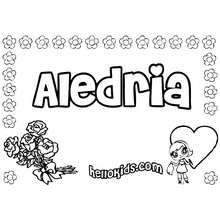 Aledria - Coloring page - NAME coloring pages - GIRLS NAME coloring pages - Letter A