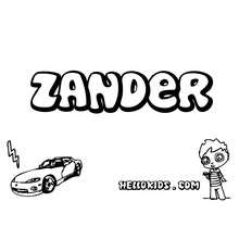 Zander - Coloring page - NAME coloring pages - BOYS NAME coloring pages - Letter T-Z