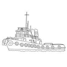 Tugboat coloring page - Coloring page - TRANSPORTATION coloring pages - BOAT coloring pages