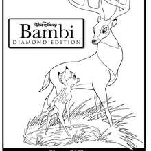 Bambi mit seinem Vater zum Ausmalen