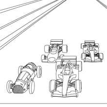 Formel 1 Rennwagen zum Ausmalen