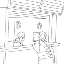 Train station agent coloring page