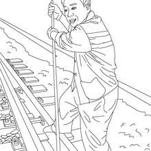 Rail switchman coloring page