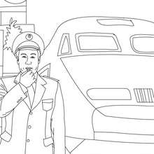 Train station chief coloring page