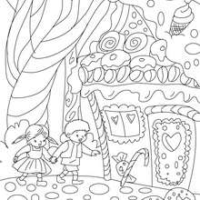 Hansel and Gretel tale to color in