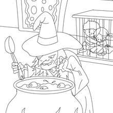 Hansel and Gretel tale coloring page
