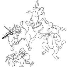 The Bremen Town Musicians tale to color in