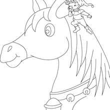 Tom Thumb Grimm tale coloring page
