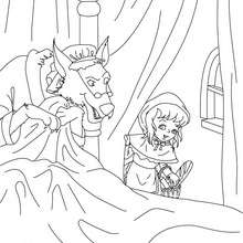 THE LITTEL RED RIDING HOOD fairy tale to color in