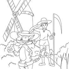 PUSS IN BOOTS fairy tale coloring page