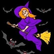 WITCH ON HER BROOM sliding puzzle
