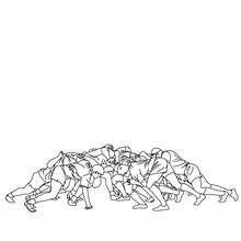 RUGBY UNION SCRUM coloring page