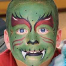 GREEN MONSTER face painting for kids