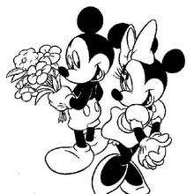 Micky Maus und Minnie Maus verliebt