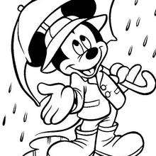 Micky Maus im Regen