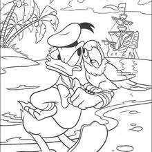 Donald Duck mit dem Papagei