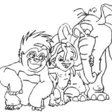 Tarzan mit seinen Freunden