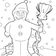 Schneemann mit Besen