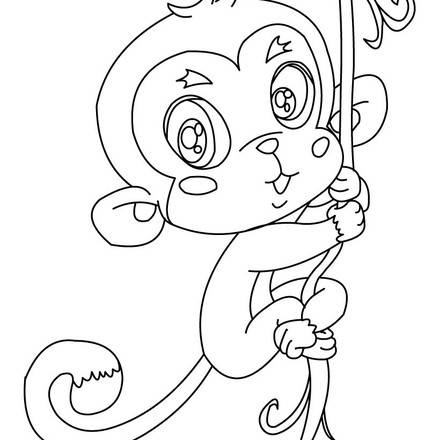 Affe : Ausmalbilder, Kostenlose Spiele, Bilder für Kinder, Videos für